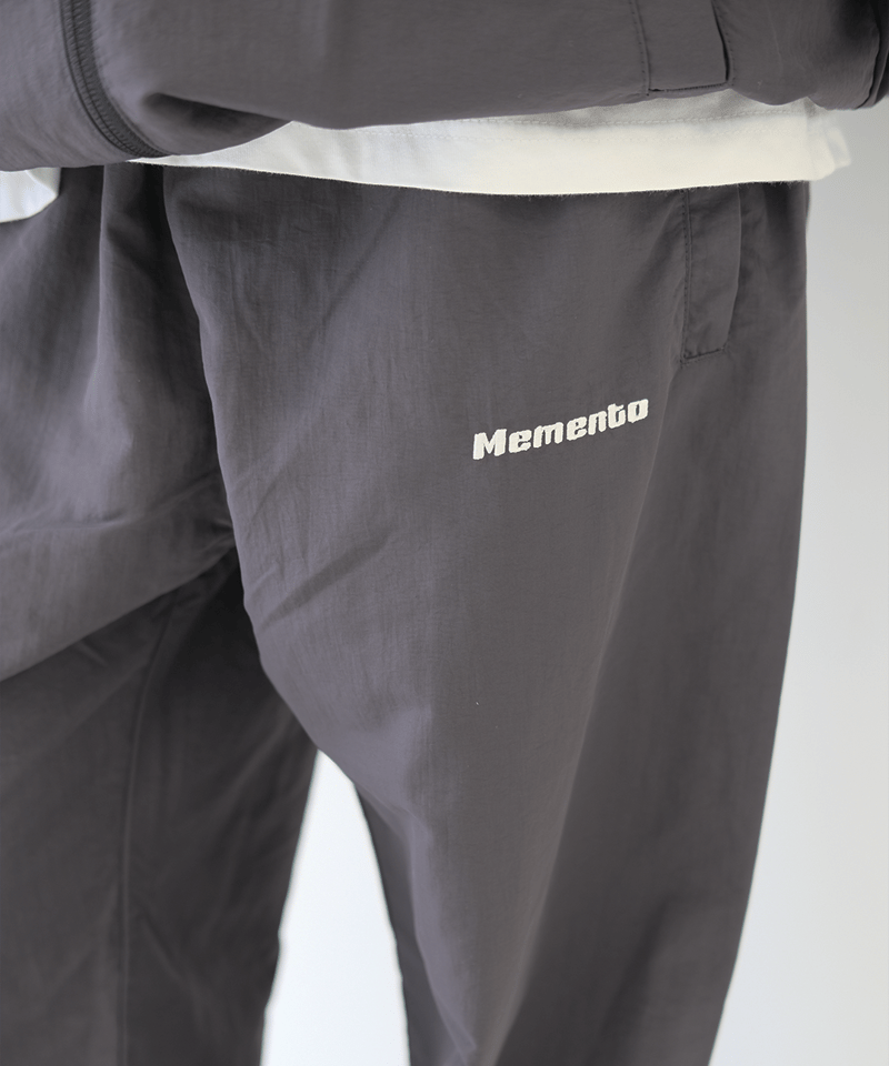 Charcoal】nylon track pants | Memento