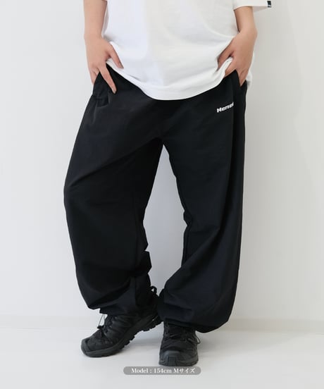 【Black】nylon track pants