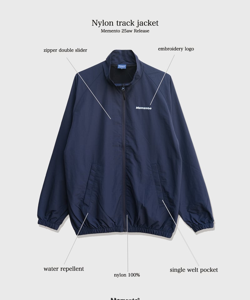 Navy】nylon track jacket | Memento
