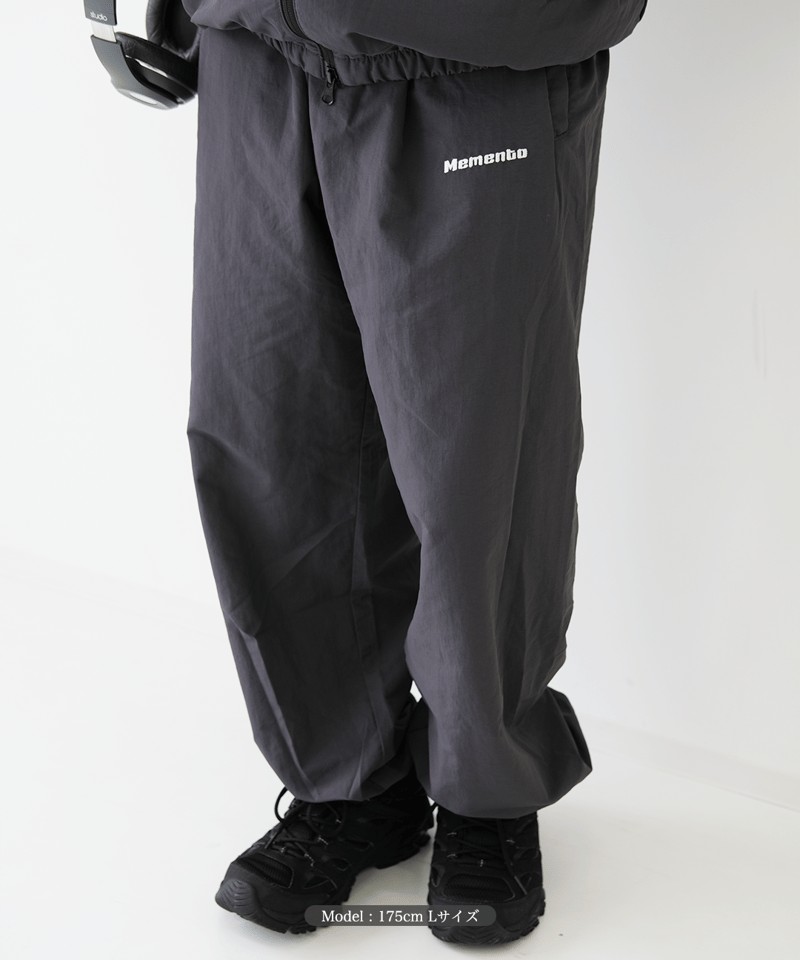 Charcoal】nylon track pants | Memento