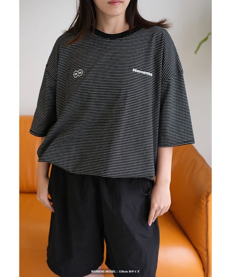 【Black】裾ドローコード border tee