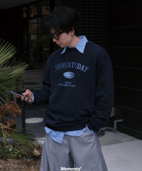 【Navy】College Sweat