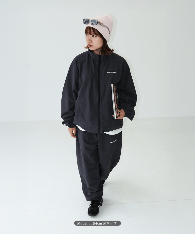 Charcoal】nylon track pants | Memento