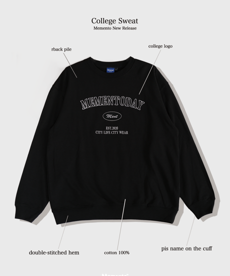 【Black】College Sweat