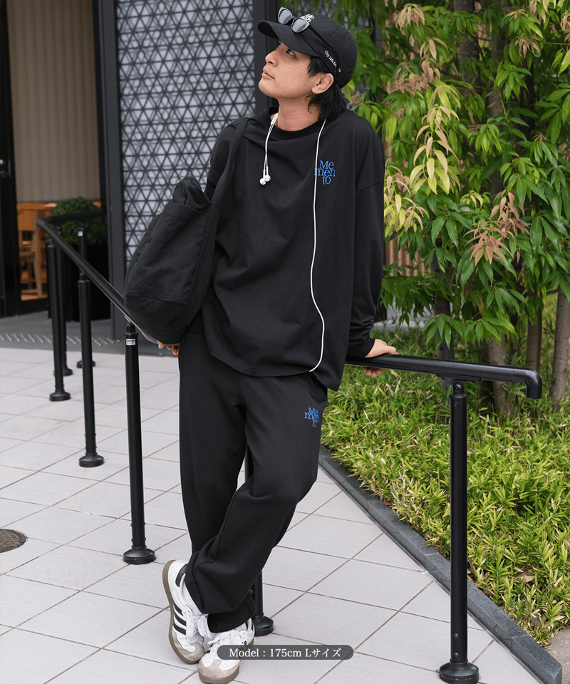 Black】emblem sweat pants | Memento