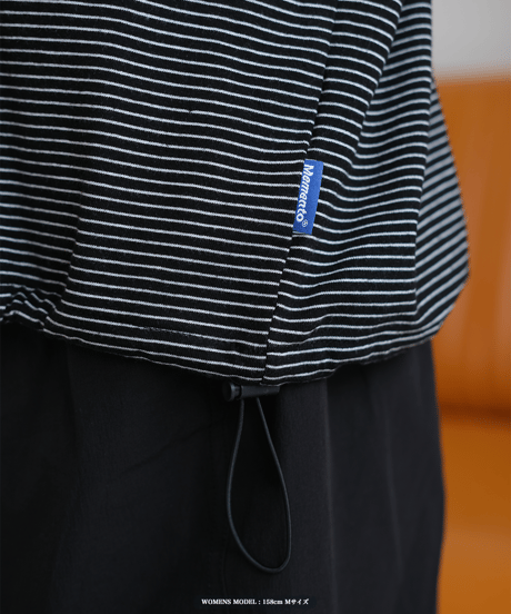 【Black】裾ドローコード border tee