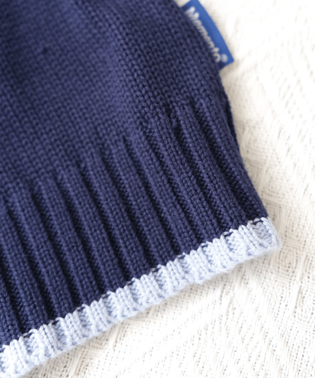 【Navy×Blue】polo knit