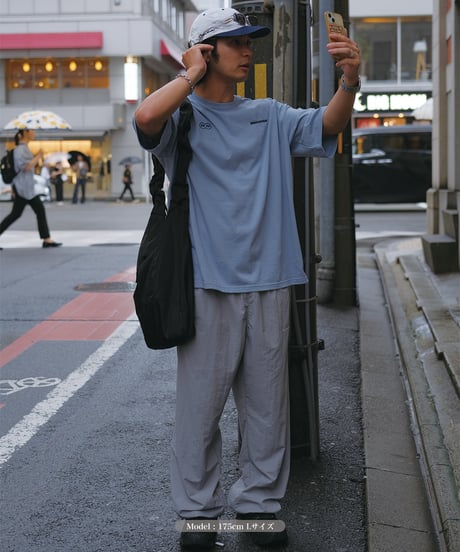 【Gray】nylon track pants