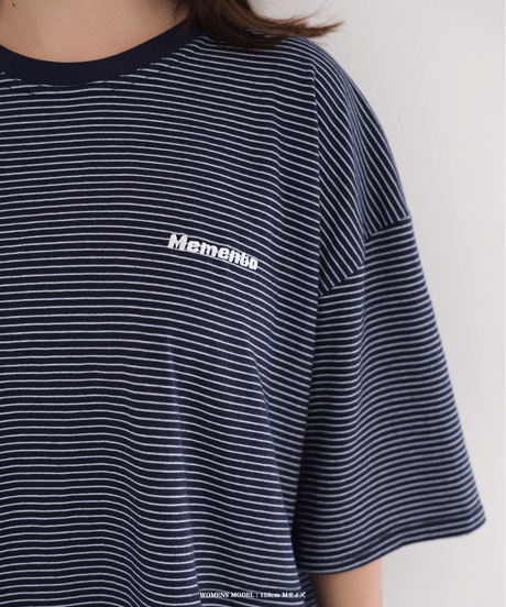 【Navy】裾ドローコード border tee