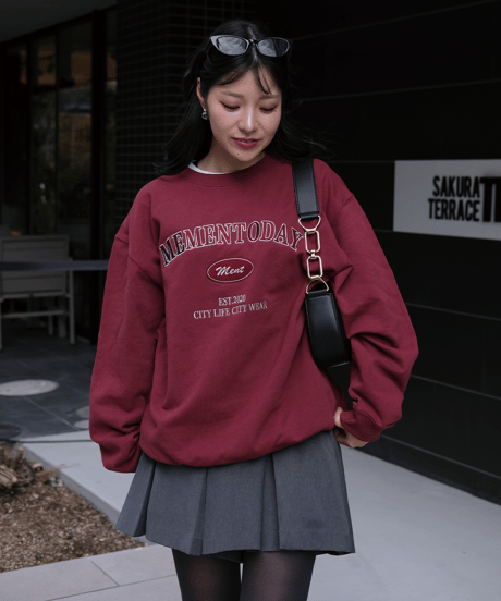 【Burgundy】College Sweat
