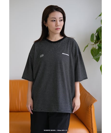 【Black】裾ドローコード border tee