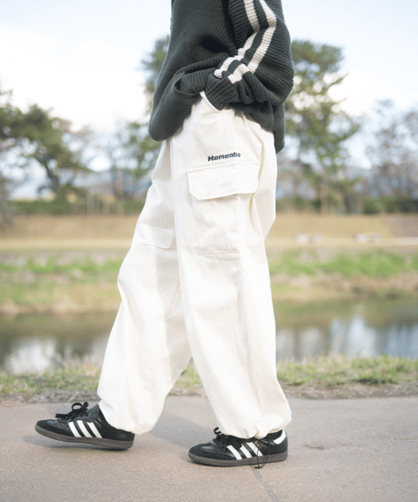 【White】Snow cargo pants