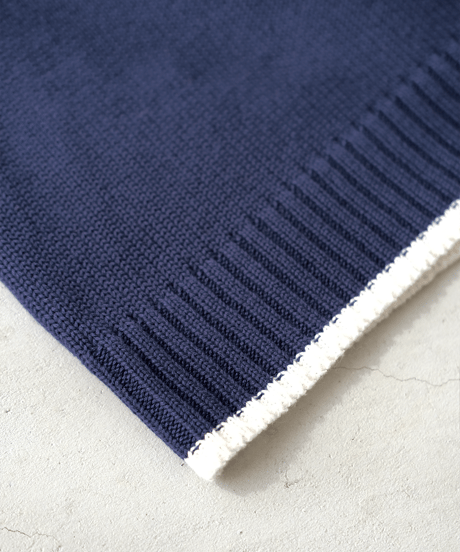 【Navy×Ivory】polo knit