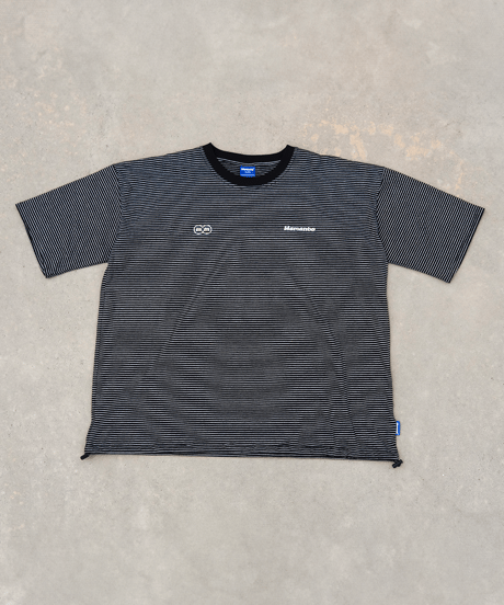 【Black】裾ドローコード border tee