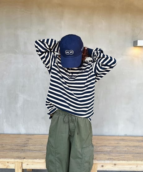 【Beige】border L/S polo