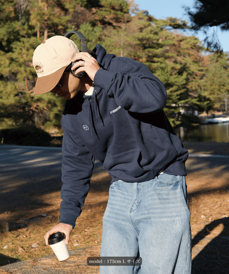 【Navy】logo hoodie