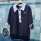 【Navy×Blue】polo knit