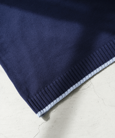 【Navy×Blue】polo knit