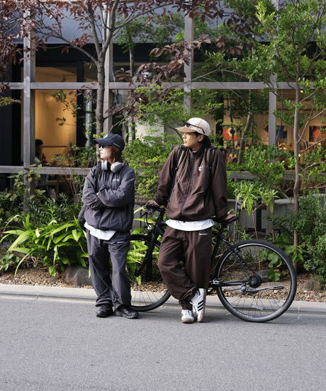 【Brown】nylon track jacket