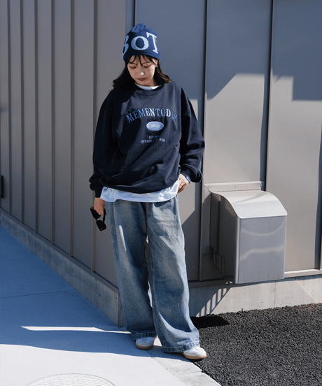 【Navy】College Sweat