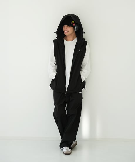 【Black】撥水加工＆2WAY Nylon Jacket