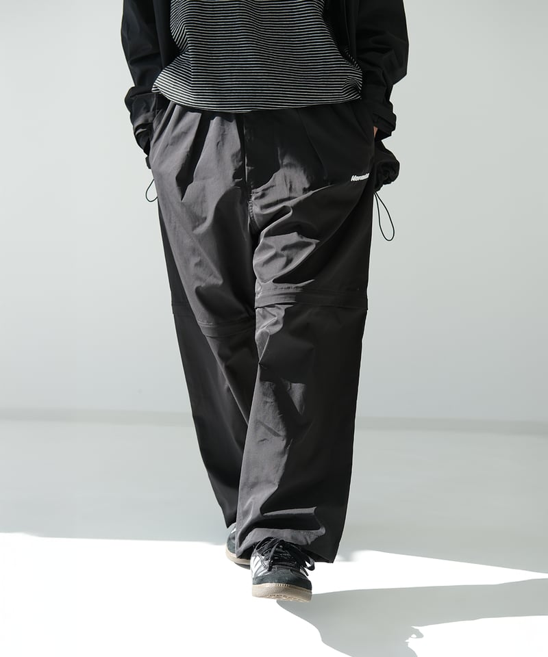 Black】撥水加工＆2WAY Nylon Pants | Memento