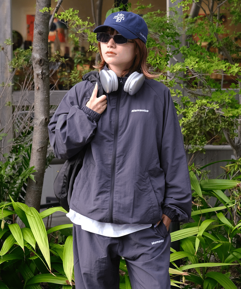 Charcoal】nylon track jacket | Memento
