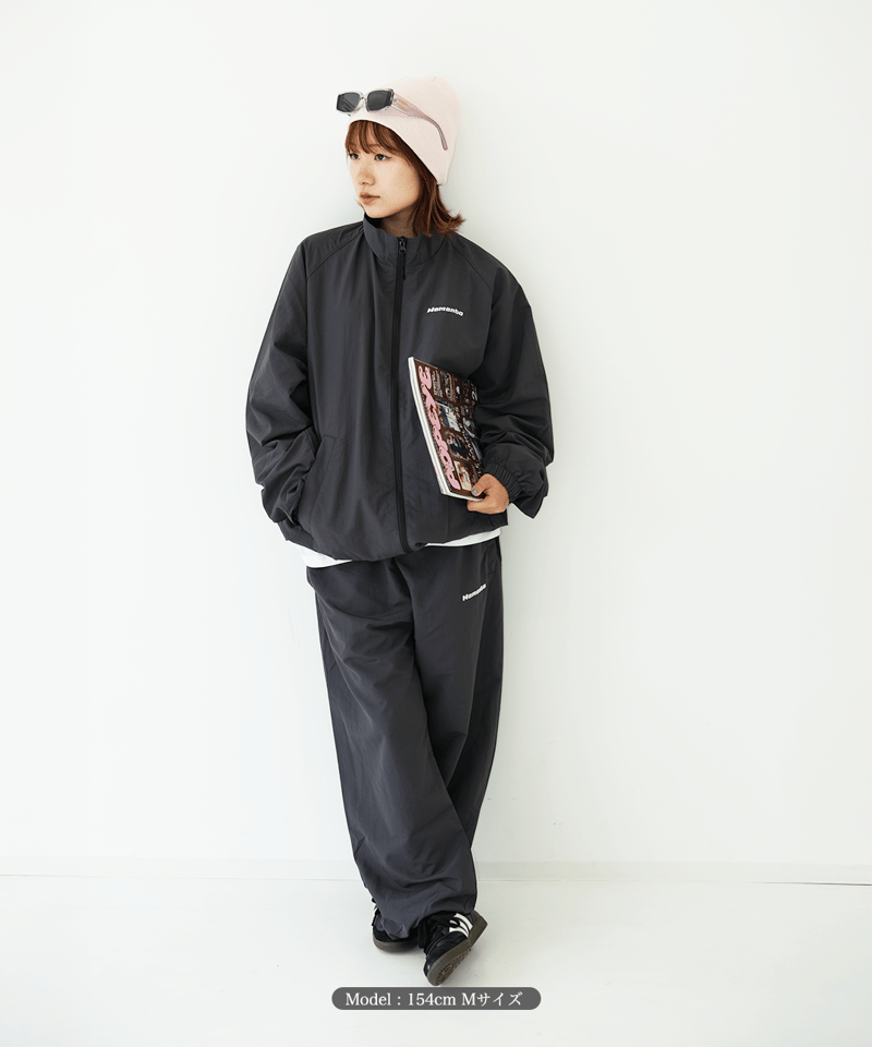 Charcoal】nylon track jacket | Memento