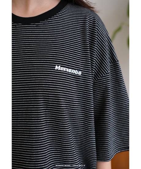 【Black】裾ドローコード border tee