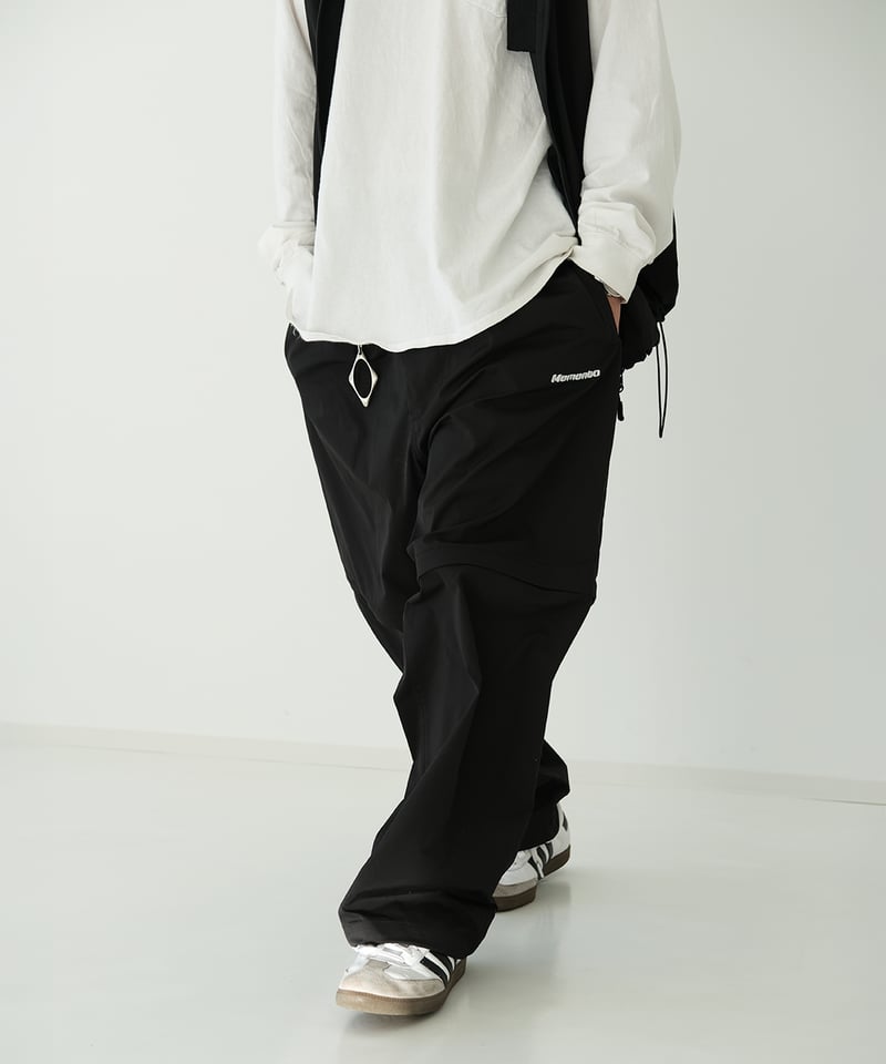 Black】撥水加工＆2WAY Nylon Pants | Memento
