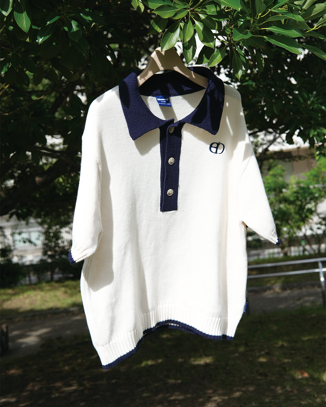 memento ポロニット Ivory×Navy】polo knit | Memento