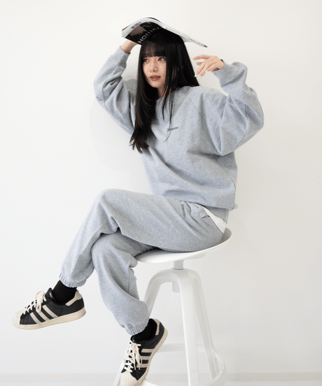 【Gray】raglan sleeve sweat
