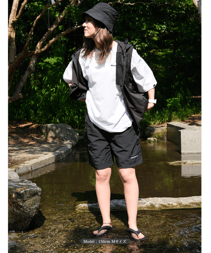 Black】撥水加工 nylon shorts | Memento