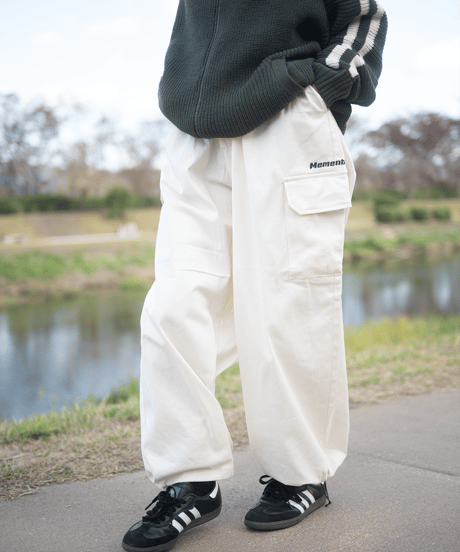 【White】Snow cargo pants