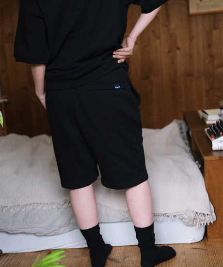 【Black】 sweat short pants