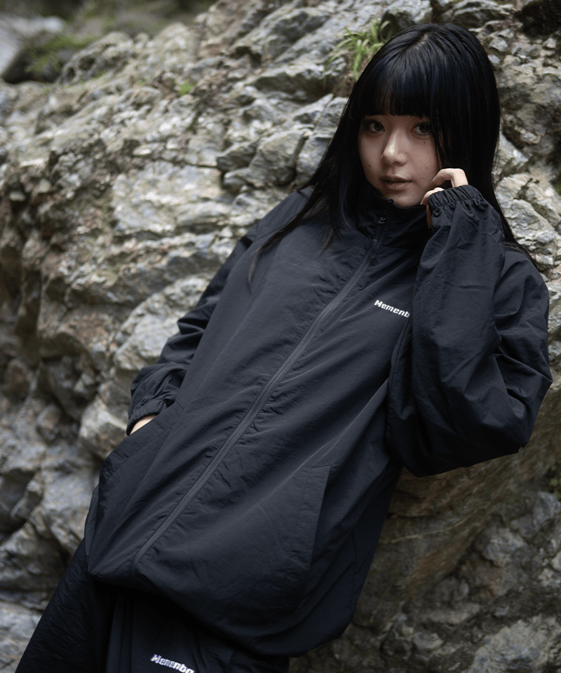 Black】nylon track jacket | Memento