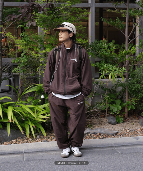 【Brown】nylon track pants