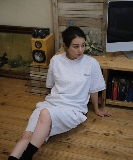 【Gray】short sleeve sweat tee
