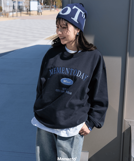 【Navy】College Sweat