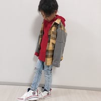 切り替えチェックシャツ