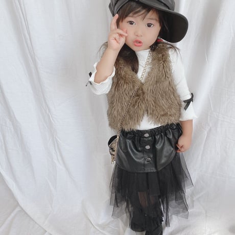 再再入荷★レザーチュールスカート