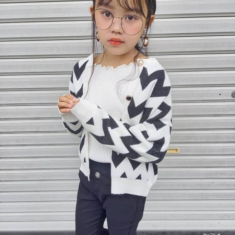 シェブロン柄カーディガン