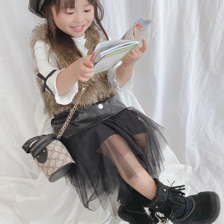 再再入荷★レザーチュールスカート