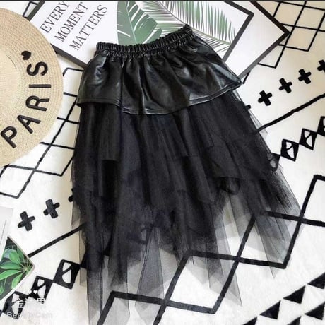 再再入荷★レザーチュールスカート