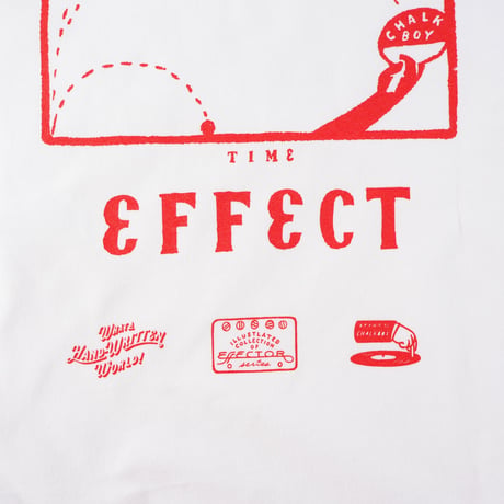 CHALKBOY x astrollage  DELAY T-SHIRTS WHITE（ink: RED）