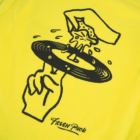 Fresh Pack LONG T-SHIRTS YELLOW（ink: BLACK）