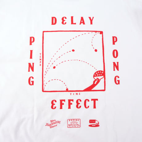 CHALKBOY x astrollage  DELAY T-SHIRTS WHITE（ink: RED）