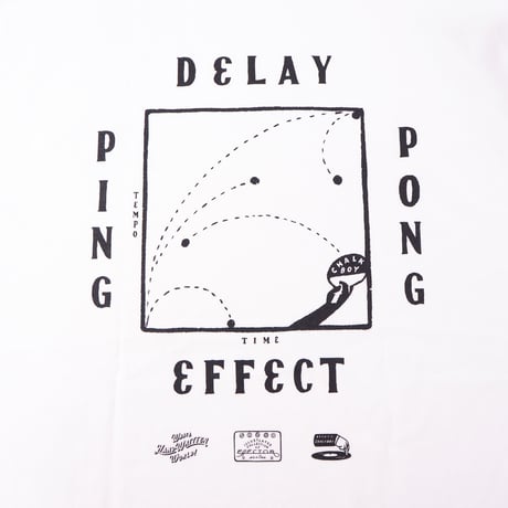 CHALKBOY x astrollage DELAY T-SHIRTS WHITE（ink: BLACK）