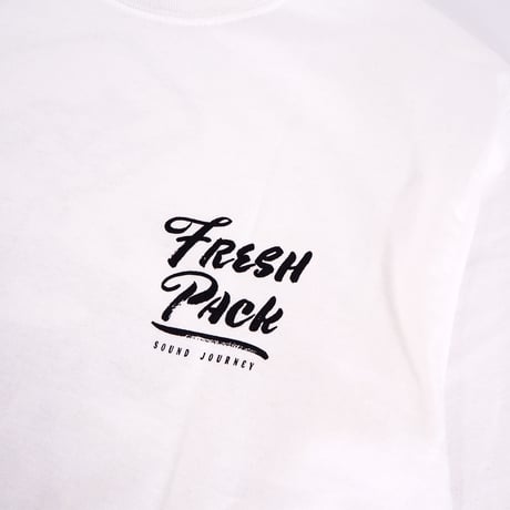 Fresh Pack LONG T-SHIRTS WHITE（ink: BLACK）