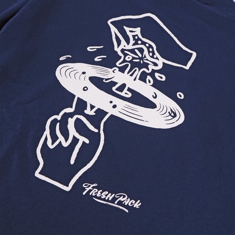 Fresh Pack LONG T-SHIRTS NAVY（ink: WHITE）